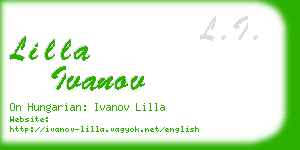 lilla ivanov business card